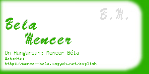 bela mencer business card